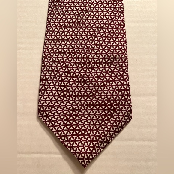 Oscar de la Renta 100% Silk Formal Holiday Red Pattern Tie Business Professional - Picture 3 of 6